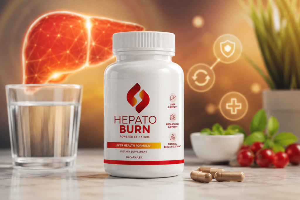 HepatoBurn supplement bottle for liver health and fat burning support review 2026