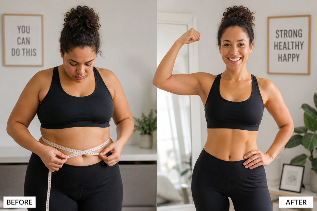 Healthy person showing natural weight loss transformation after using HepatoBurn